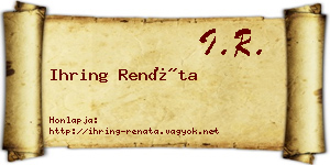 Ihring Renáta névjegykártya